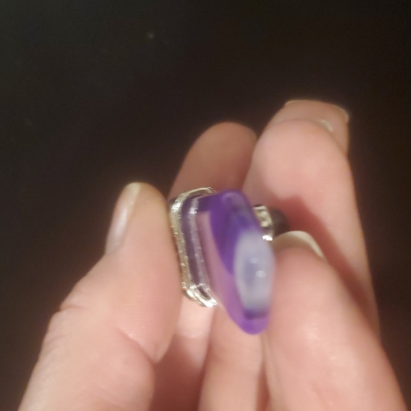 New Inverted Purple Striped Agate with Opalite Magical Pendant Healing Sword. - Picture 9 of 11